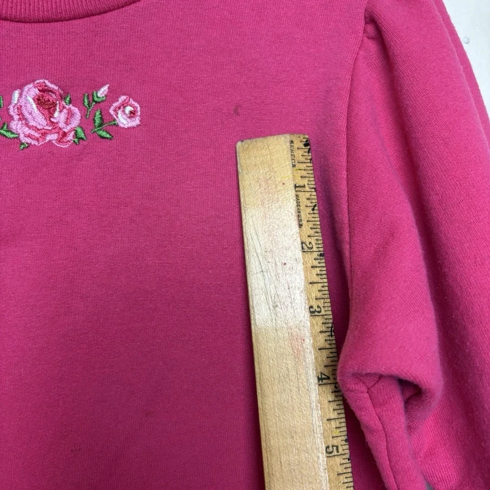 Vintage 1990s Oshkosh B'Gosh‎ USA Girls 4T Embroidered Rose Pullover Sweatshirt